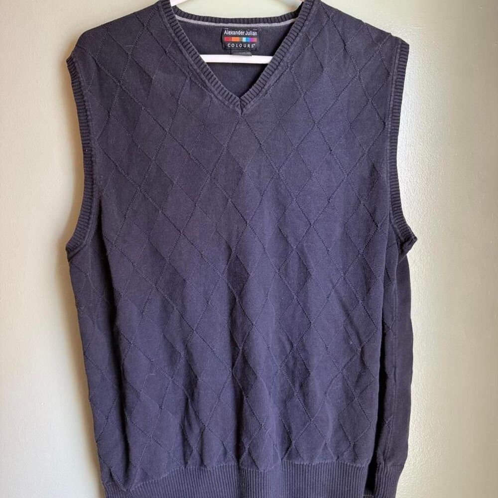 Alexander-julian Men's Navy and Blue Jumper